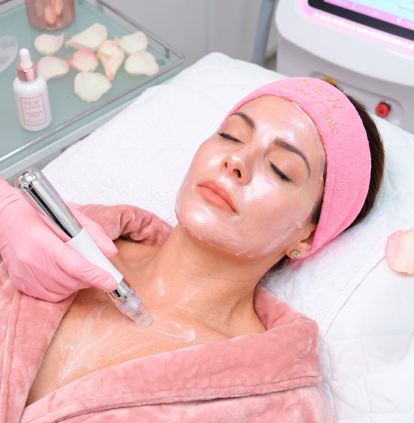 Tratamento facial Ultra Skin sem agulhas para estímulo de colágeno em mulher madura, New Laser, Toledo/PR